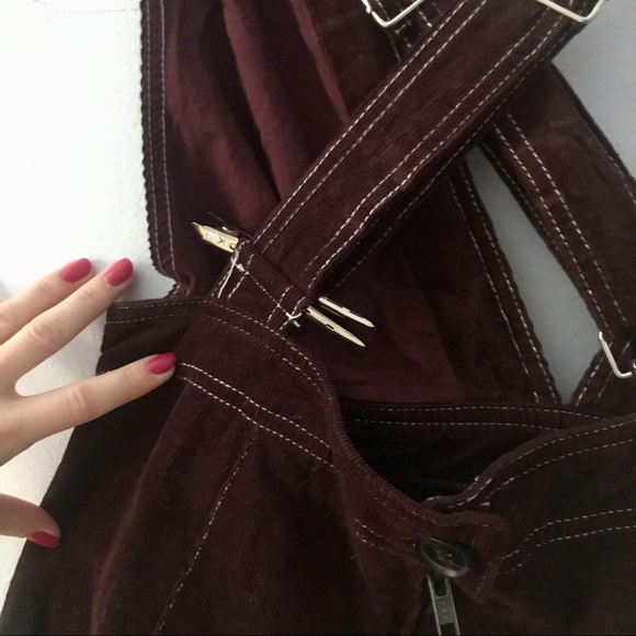 **SOLD** Vintage burgundy wide-leg overalls - Picture 4 of 5